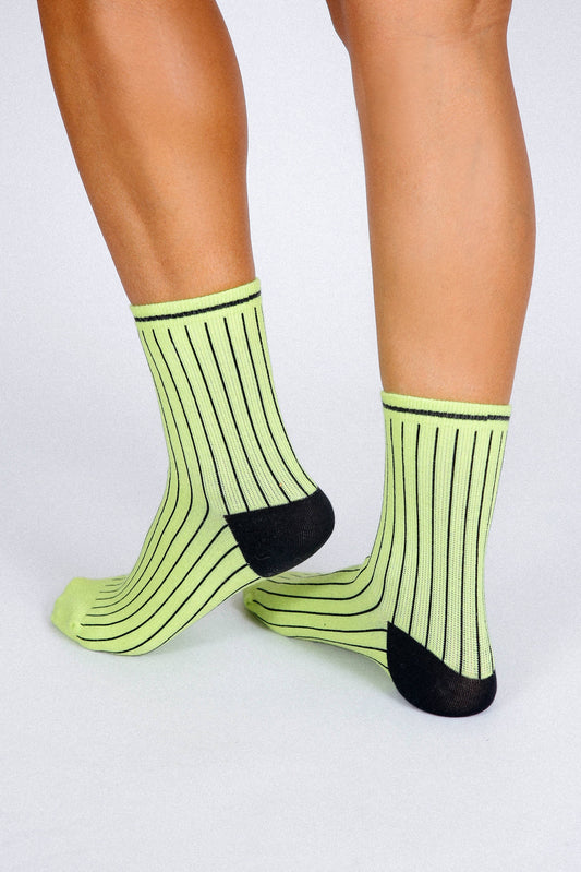 Tailored Union - Strike Reversible Ankle Sock: Lime