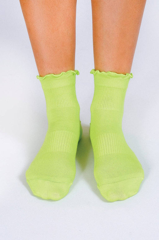 Tailored Union - Ruffle Ankle Sock: Neon Moon