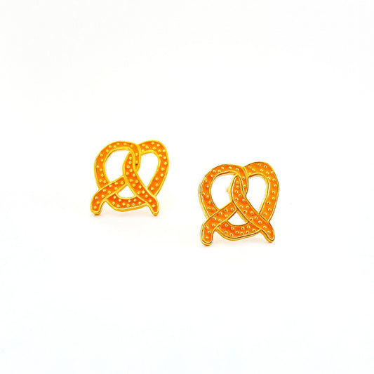 Jenny Lemons - 22k Gold Pretzel Enamel Earrings