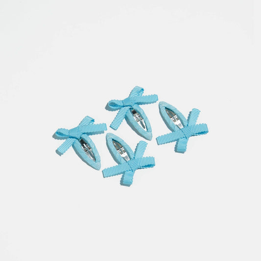 CHUNKS - Bow Snap Clips in Baby Blue