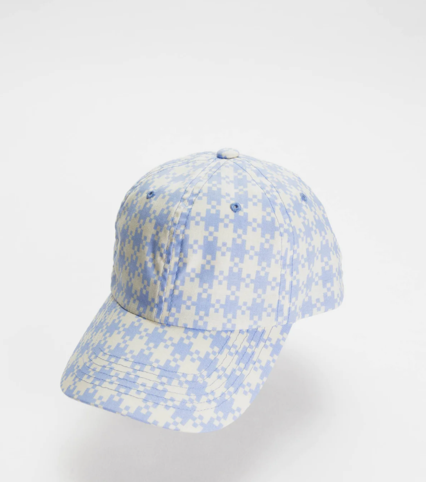 Baggu baseball cap - Blue pixel gingham