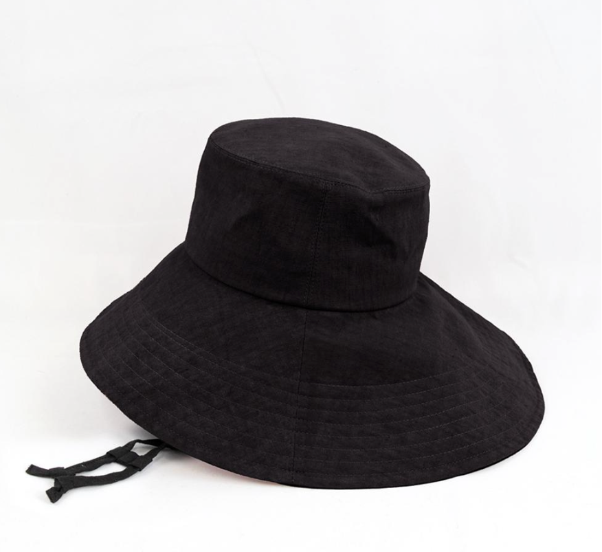 Linen UV Wide Brim hat with string