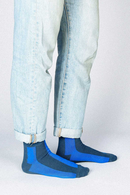Tailored Union - Trois Socks: Slate Blue-Blue